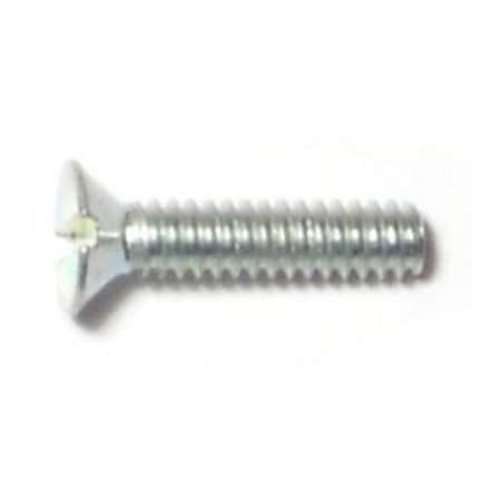 Midwest Fastener #4-40 x 1/2 in Slotted Flat Machine Screw, Zinc Plated Steel, 65 PK 62143